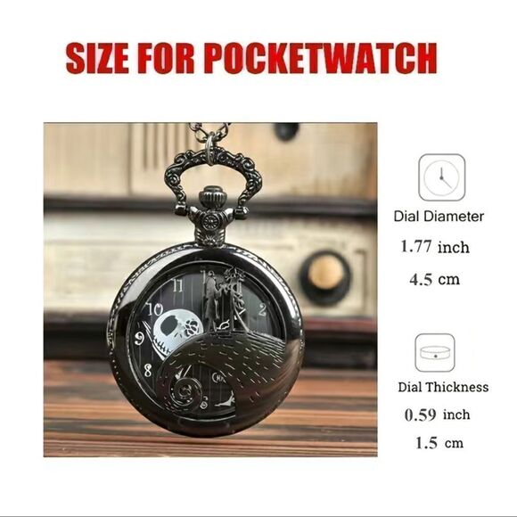Quartz The nightmare before Christmas pocket watch. So much detail. - Picture 8 of 8